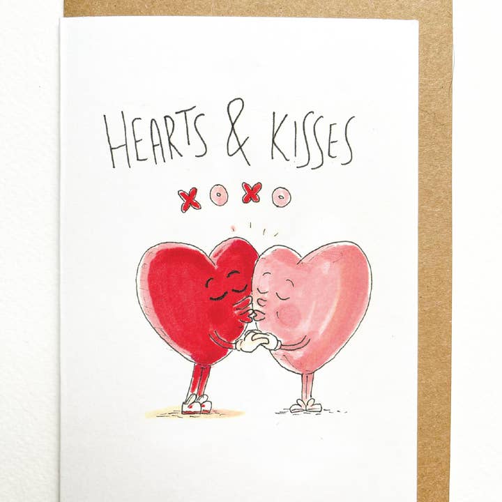 Well Drawn - Wholesale Valentine's Day Card - Hearts and Kisses1