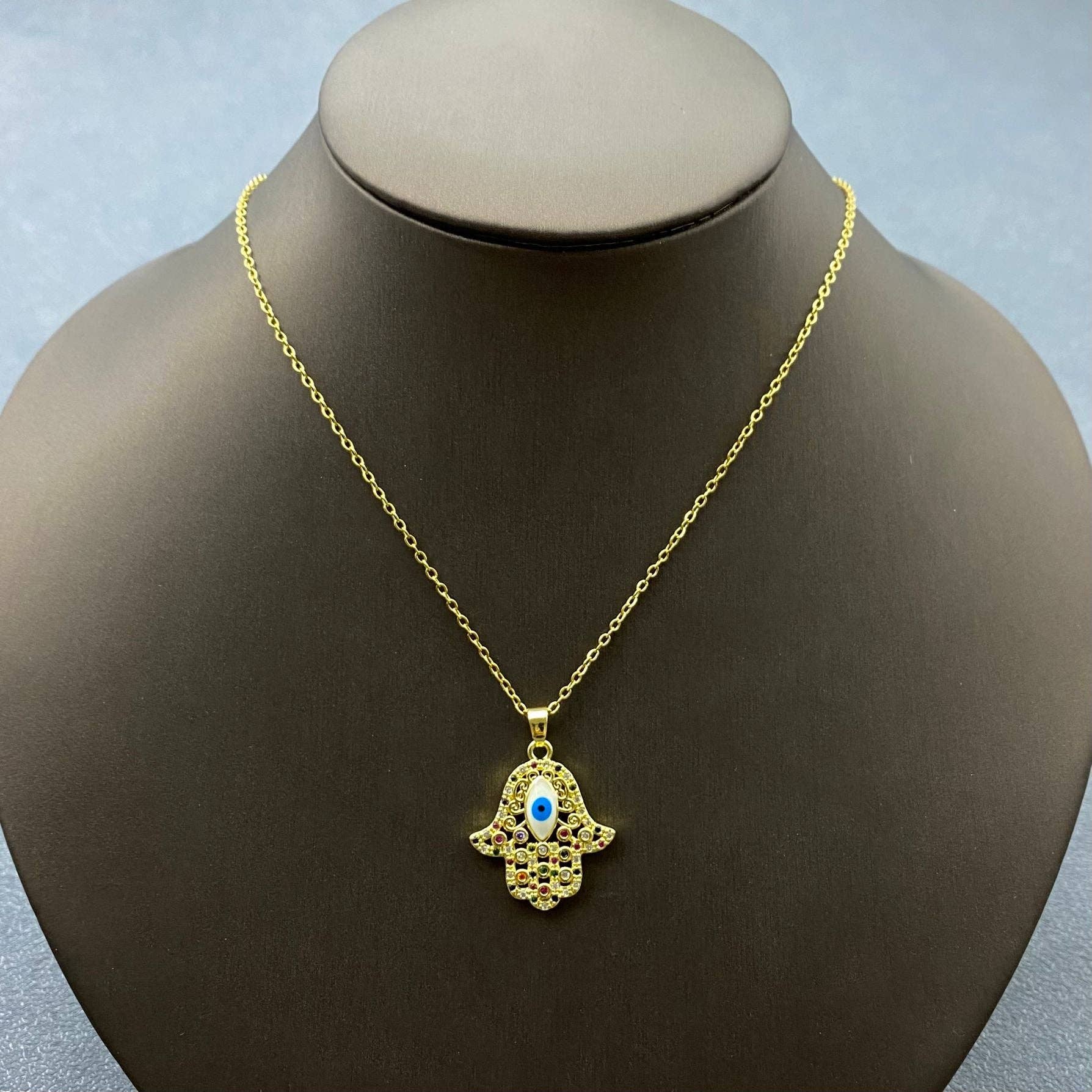 Mio Queena - Vendita all'ingrosso Collana con ciondolo/pendaglio - Collana con ciondolo Mano di Fatima in strass3