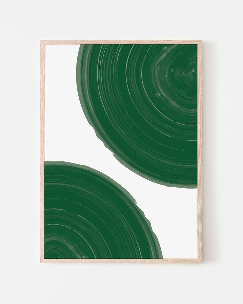 Sara Cristina Design - Wholesale Art Print - Dark Green Cirles0