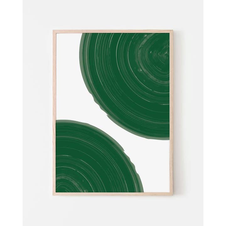 Sara Cristina Design - Wholesale Art Print - Dark Green Cirles
