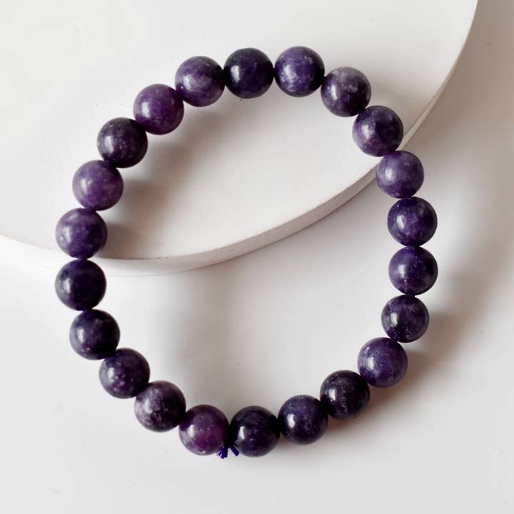 Soothing Crystals - Vente Bracelet de perles - Bracelet de guérison | Lépidolite | Bracelet en pierres précieuses2