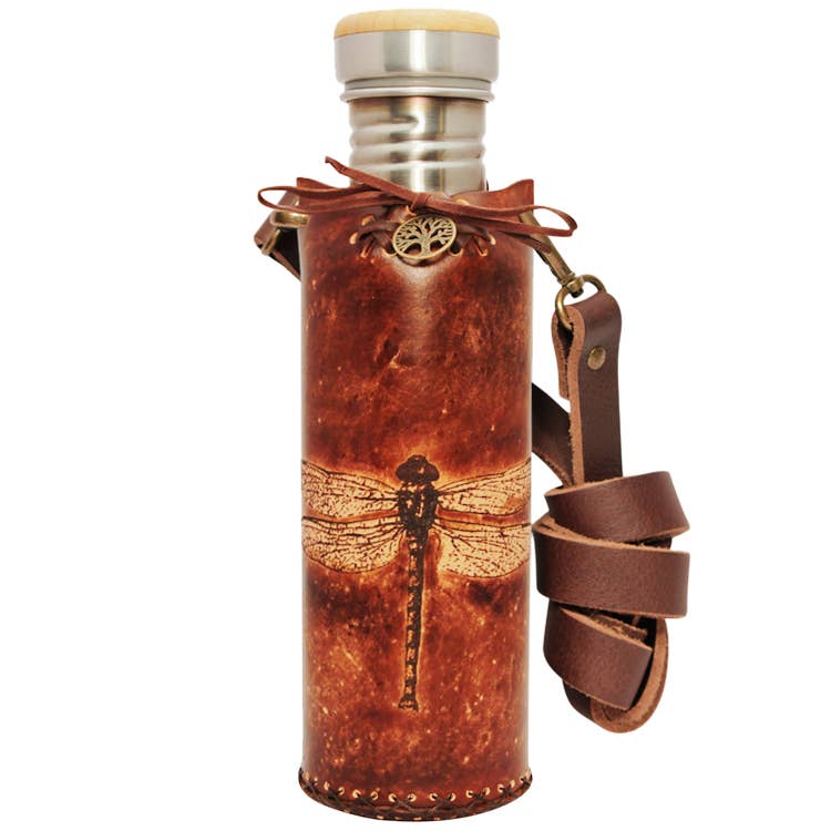 Vesica - Venta al por mayor Botelleros - Soporte para botellas de agua de lujo con forma de libélula, color marrón0