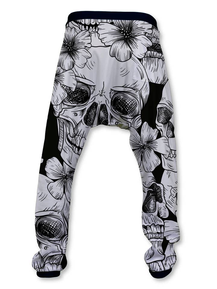 Fishikii - Vente Pantalon – unisexe - Pantalon baggy unisexe Fishiki Skull noir et blanc
