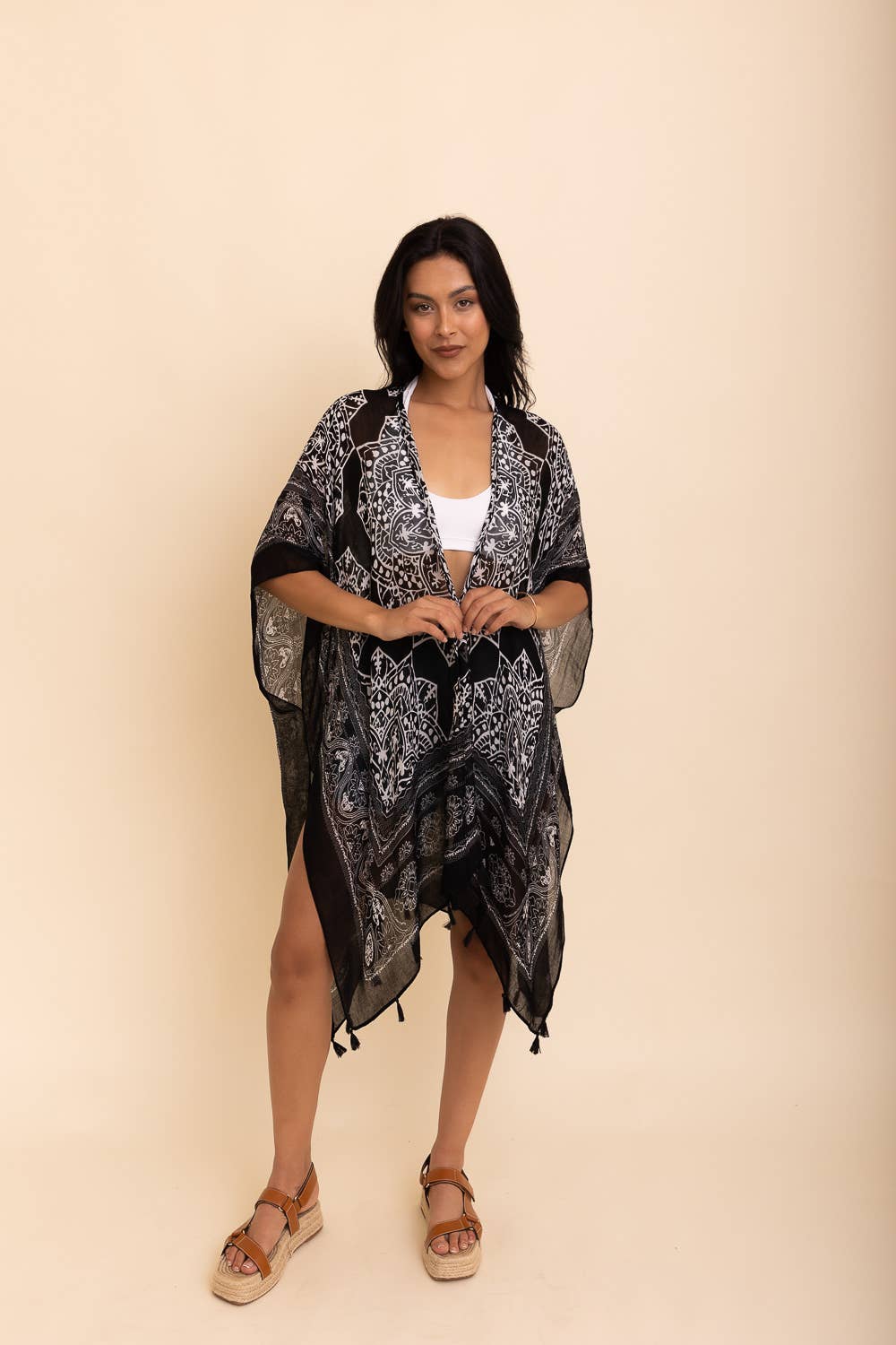Leto Accessories - Wholesale Kimono - Women's - Versatile Kimono Cardigan with Tassels - Festival Ready 🎡9