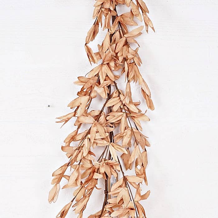 Impressive Enterprises, Inc. - Wholesale Bunting/Garland - 30611- 5ft Garland-PE Herb Leaves-Teastain-3/24pcs1