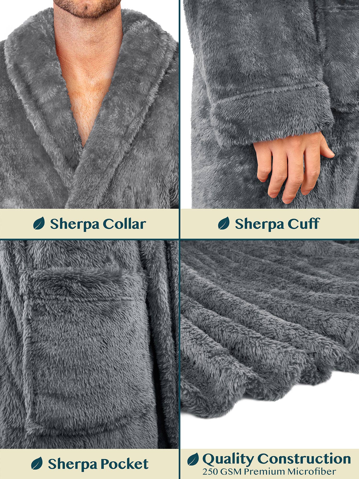 Pavilia - Wholesale Robe - Men's - Men's Sherpa Fluffy Robe48