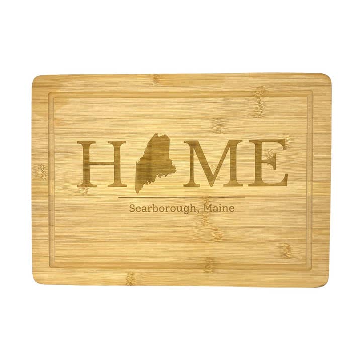 Custom "Home" Bamboo Cutting Board for wholesale by Nautically Northern