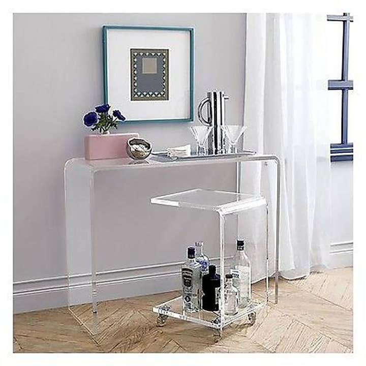 Acrylic Console Table Waterfall Style 42x12x36 1" Thick for wholesale by Plasticmart