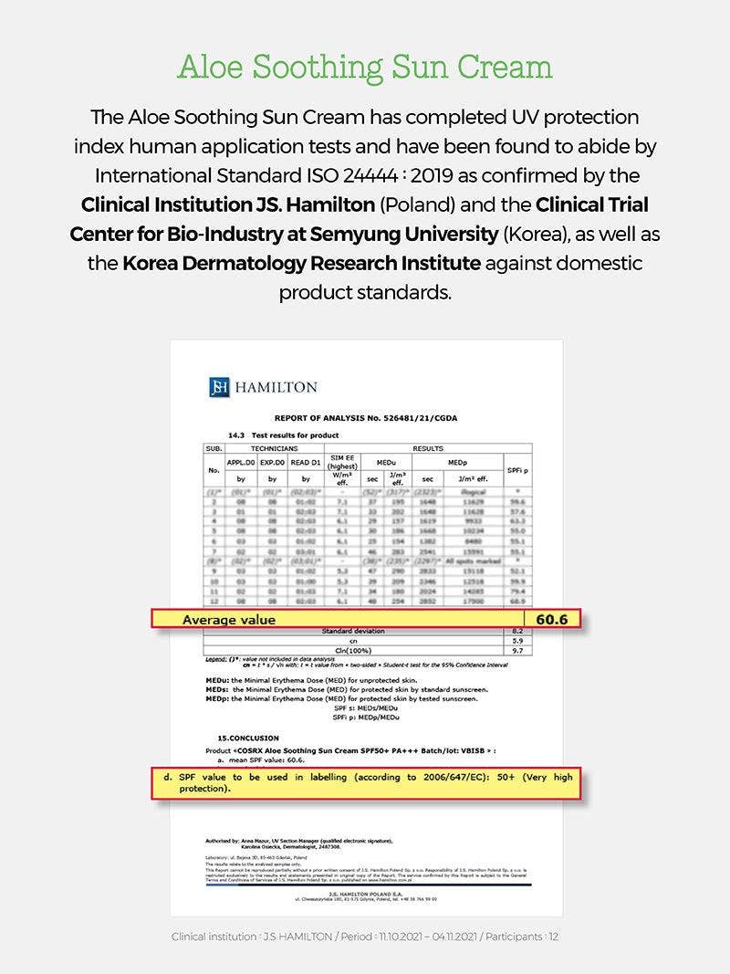 Kosmic - Kbeauty Skincare – wholesale Sunscreen – [COSRX] ALOE SOOTHING SUN CREAM SPF50+ PA+++ 50ML2