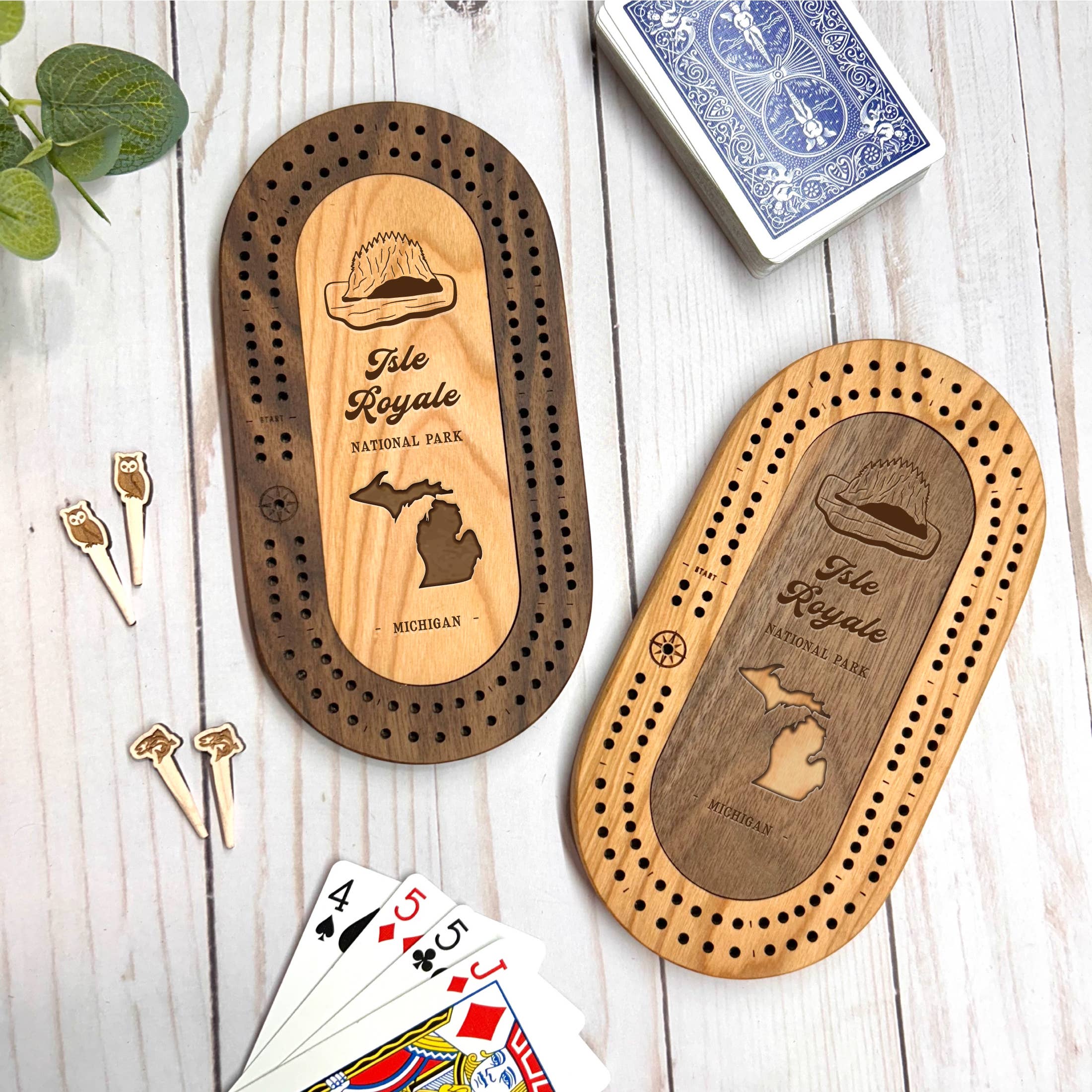 Cast & Carve - Wholesale Board Game - National Parks Travel Cribbage Set with Custom Pegs8