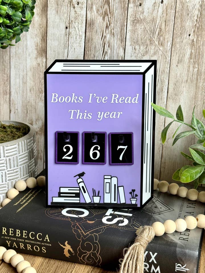 Acrylic Yearly Book Counter for Bookshelf Decor for wholesale by Briar layne