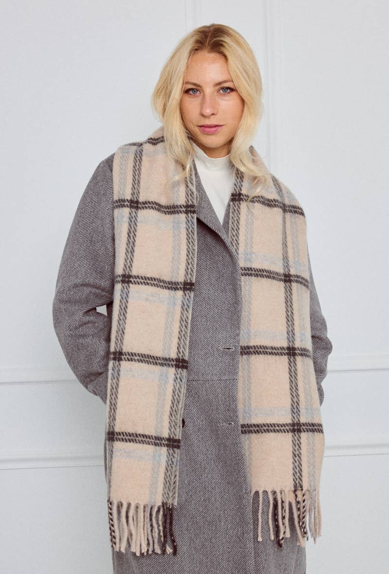 BYREN | ÉLINE L'ATELIER - Wholesale Scarf - Women's - Checked wool scarf FL201DF3