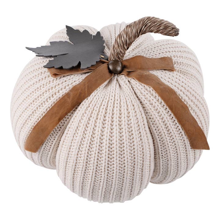 Cream Knit Pumpkin - Fall Decor for wholesale by Glory Haus