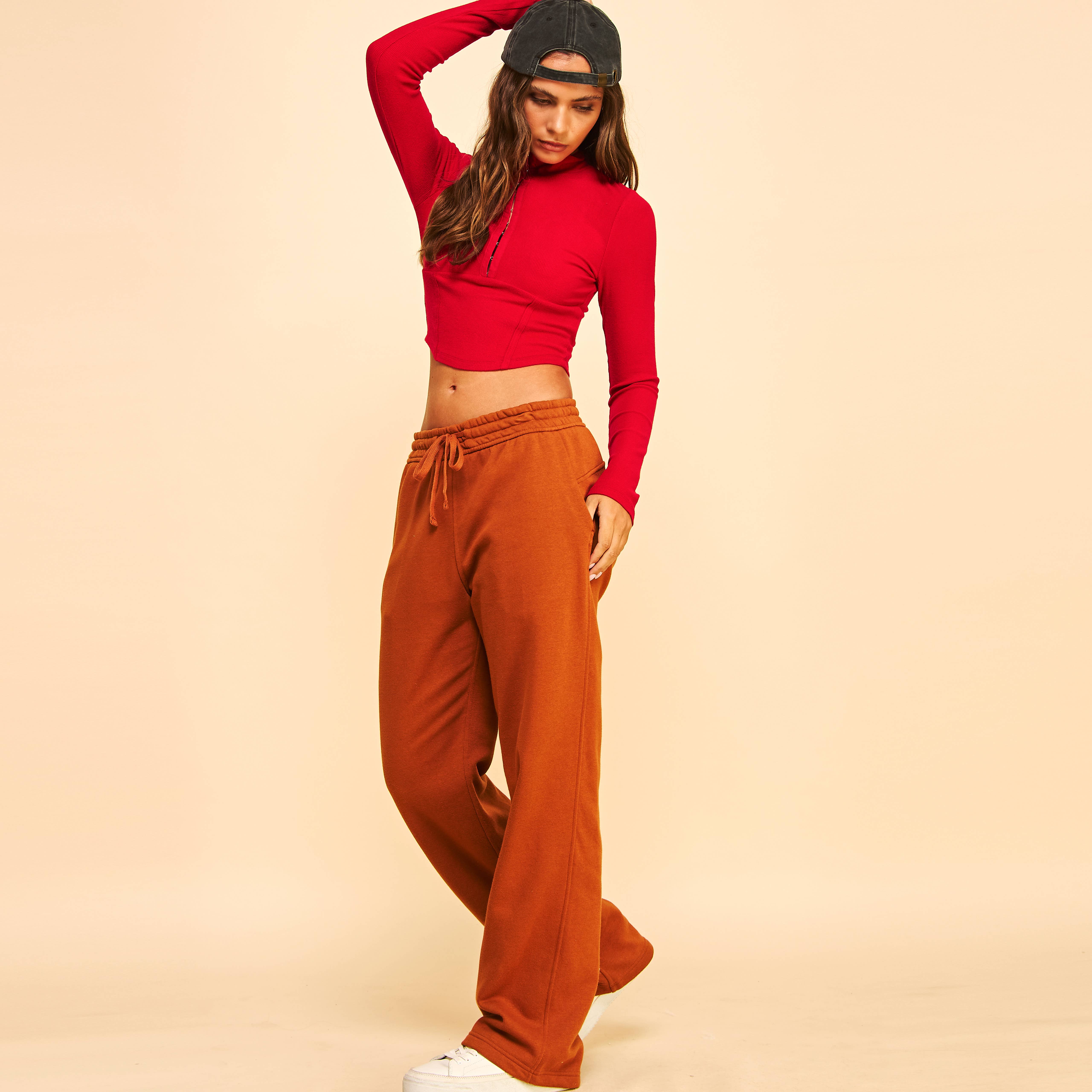 FREEZIA - Wholesale Knit Top - Women's - RIBBED LONG SLEEVE TOP WITH HOOK AND EYE-F7573911