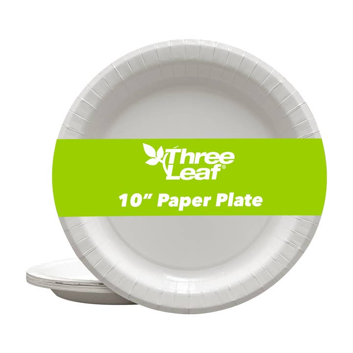 Three Leaf 10" Paper Plates, 240 Ct. (24 Packs Of 10) for wholesale by Three Leaf Products