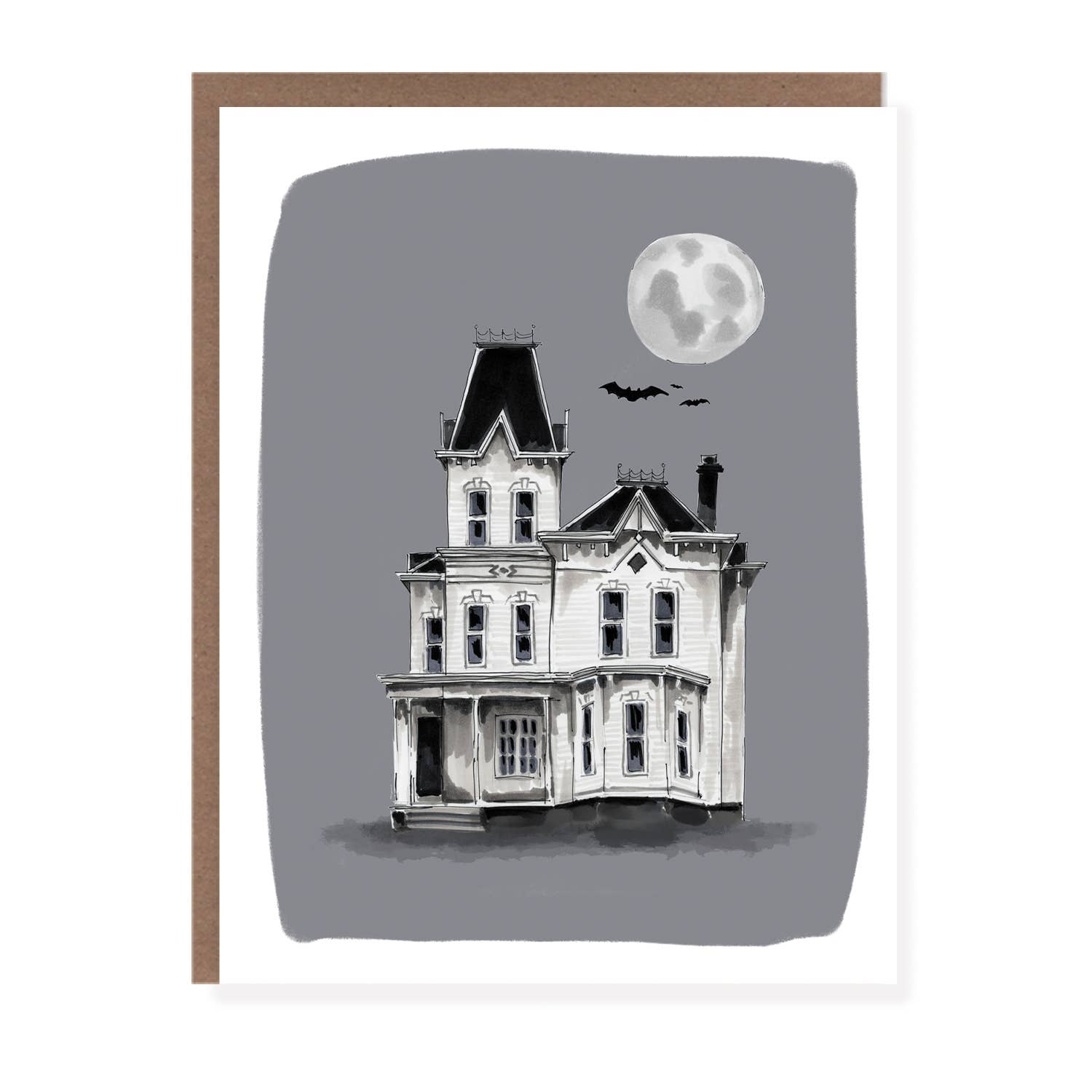 Morgan Swank Studio - Wholesale Halloween Card - Haunted House Halloween Card4
