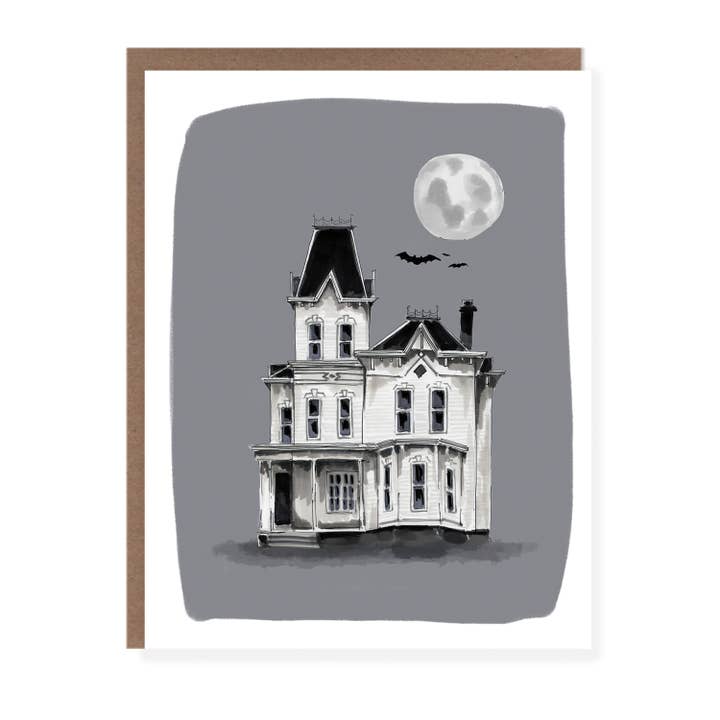 Morgan Swank Studio - Wholesale Halloween Card - Haunted House Halloween Card4
