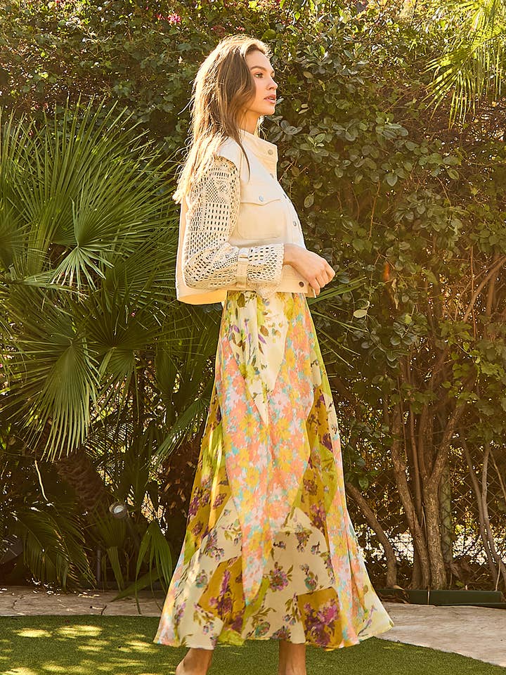 61066 Mixed Print Skirt for wholesale by Mystree