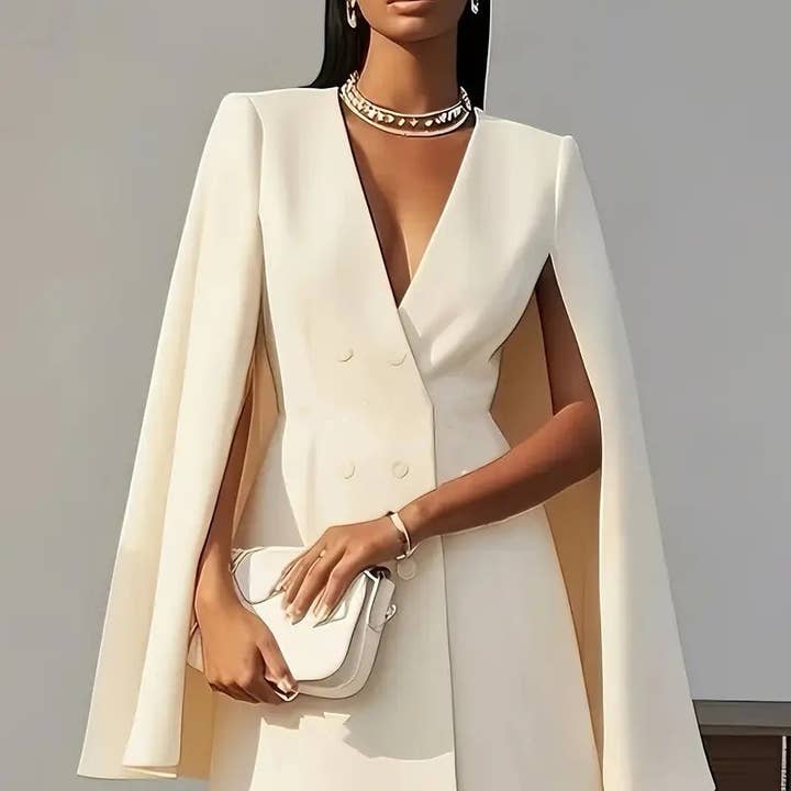 Autumn Double-Breasted Cape Cloak Solid Color Suit Dress and other Purchase Wholesale plus size fall dresses. Free Returns & Net 60 Terms on Faire trending on Faire.