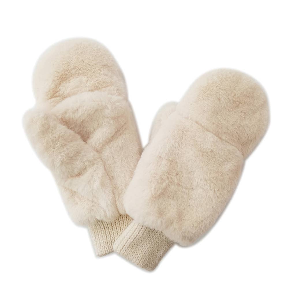 Fashion City - Wholesale Mittens - Women's - Solid Faux Fur Mittens7