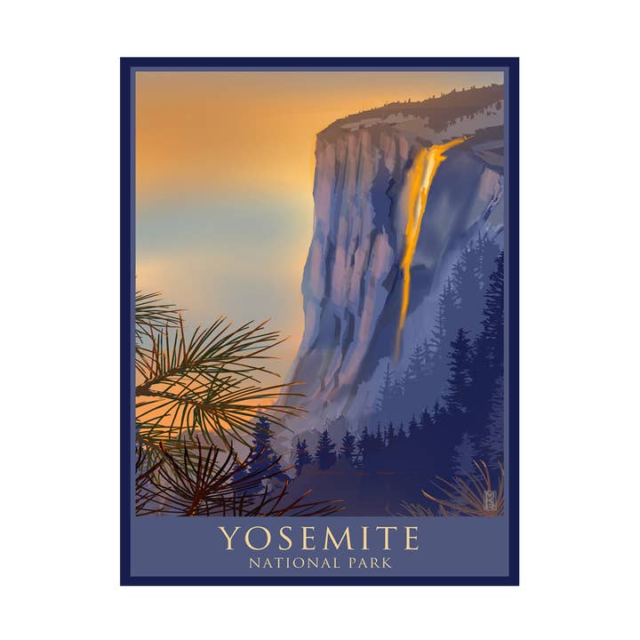 MR-140652 A Yosemite National Park Fire Fall 9x12 Print for wholesale by Art of Place