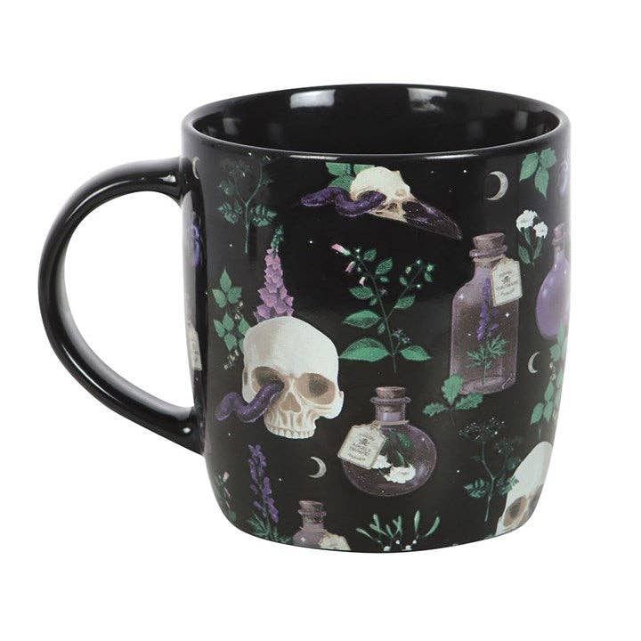 Something Different Wholesale - Wholesale Coffee Mug - Venom & Vines Gothic Skull Print Mug1