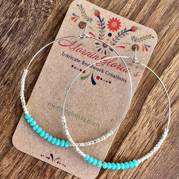 MorninGloria's - Wholesale Hoop Earrings - Crystal Beaded Hoop Earrings12