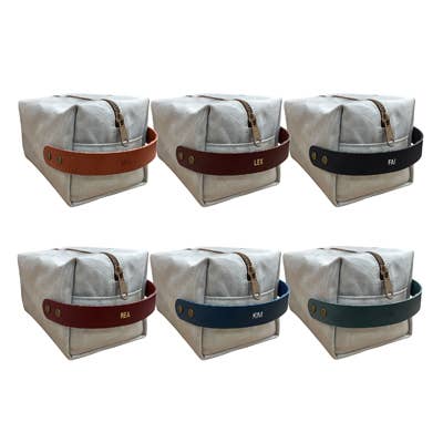 Northwind – Engroshandel Toilettaske - Unisex – Lærred og læder Dopp Kit - fuldnarvet læder - USA Made2