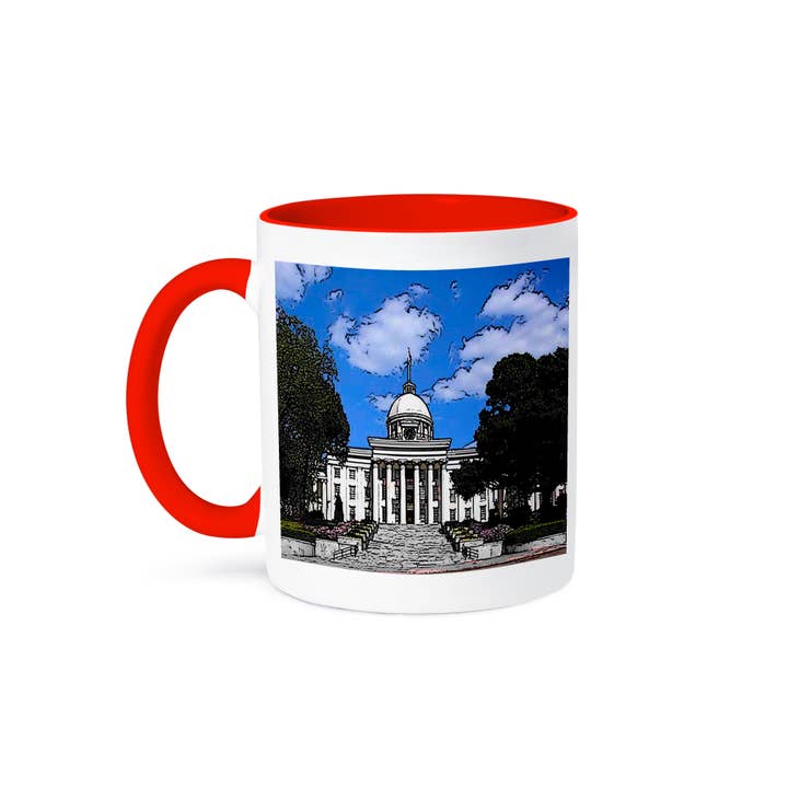 3dRose, Capital Building in Montgomery, Alabama in Cartoon Style, Mug for wholesale by 3dRose