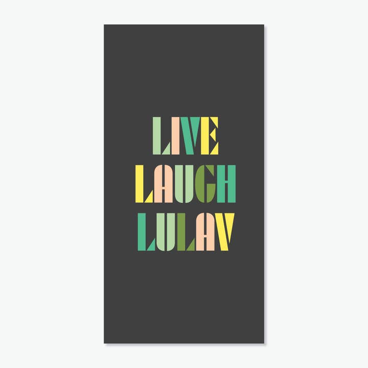 Live Laugh Lulav Vinyl Banner for the Sukkah for wholesale by Everyday Yiddish