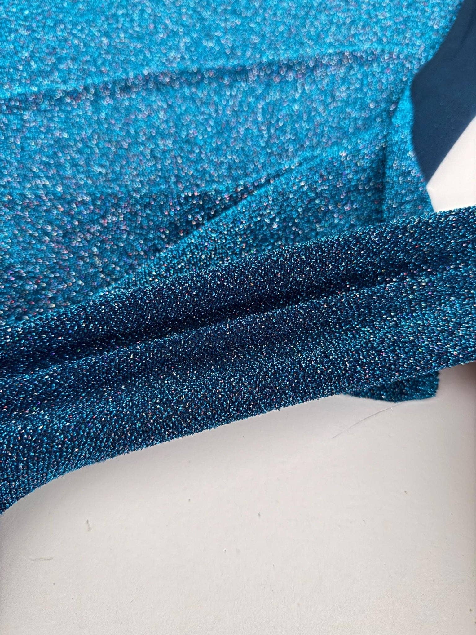 GalaTextile – wholesale Craft supplies – Turquoise 4 Way Stretch Lurex Fabric by The Yard Knit Spandex Shimmery Multi Color Blue Glitter Knit For Dressmaking Gown Backdrop Drapes3