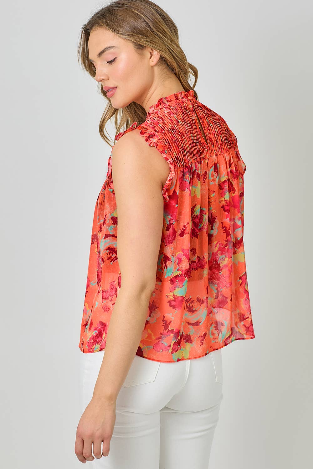 Mystree - Wholesale Blouse - Women's - 61024 Sleeveless Ruffled Floral Print Top11