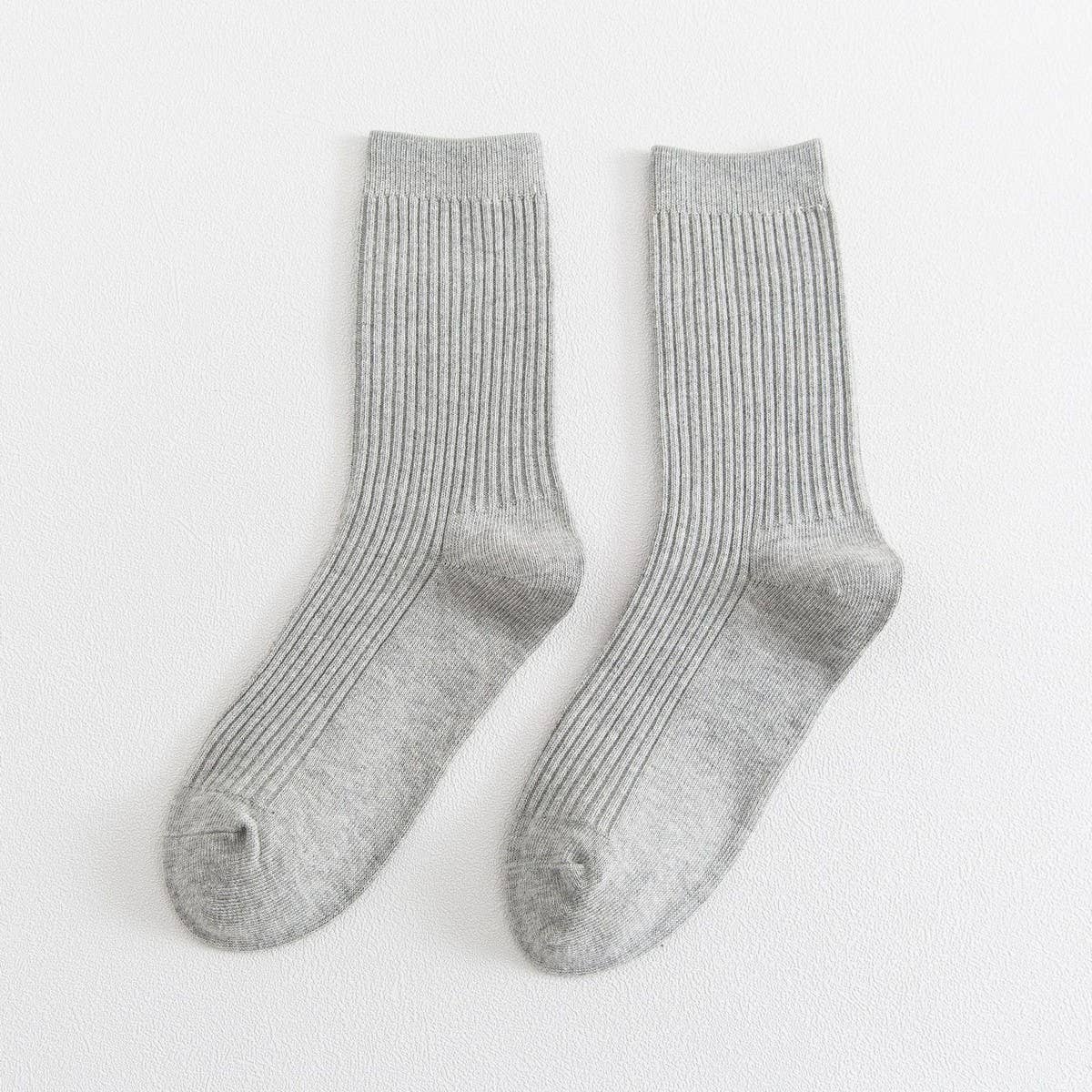NINEXIS - Wholesale Socks - Unisex - CWMS02986_UNISEX SOLID RIBBED COTTON CREW SOCKS3