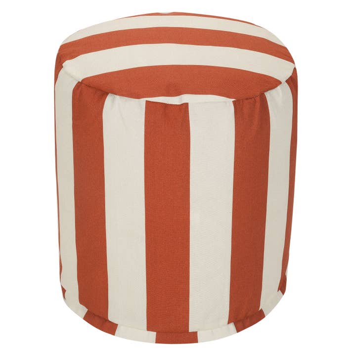 Majestic Home Goods Pouf a righe verticali arancione bruciato per la vendita all'ingrosso da parte di Majestic Home Goods