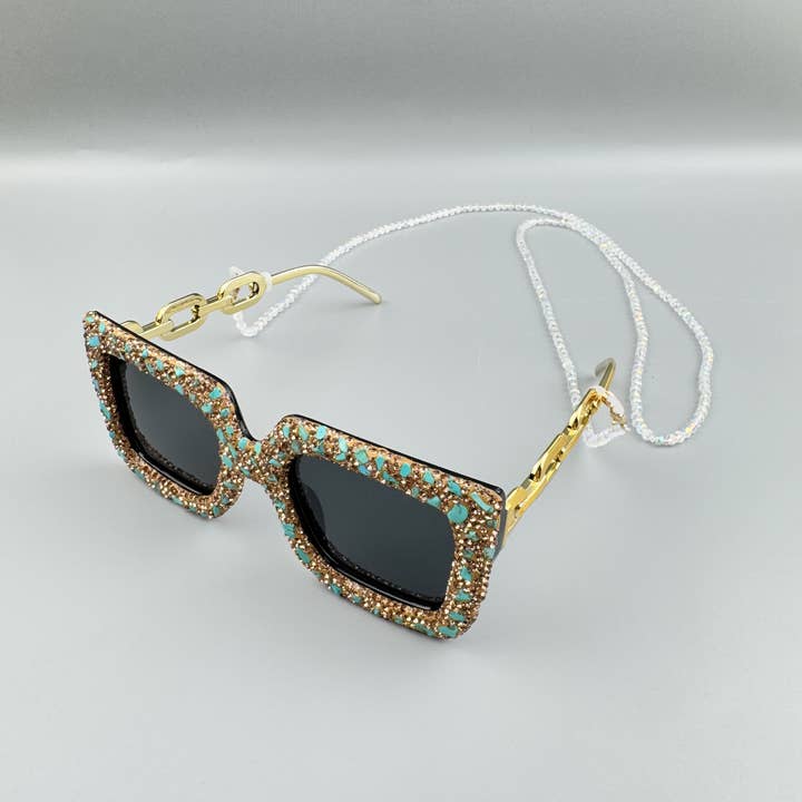 Shining White AB Color Crystal Glasses Hanging Rope N5595 for wholesale on Faire