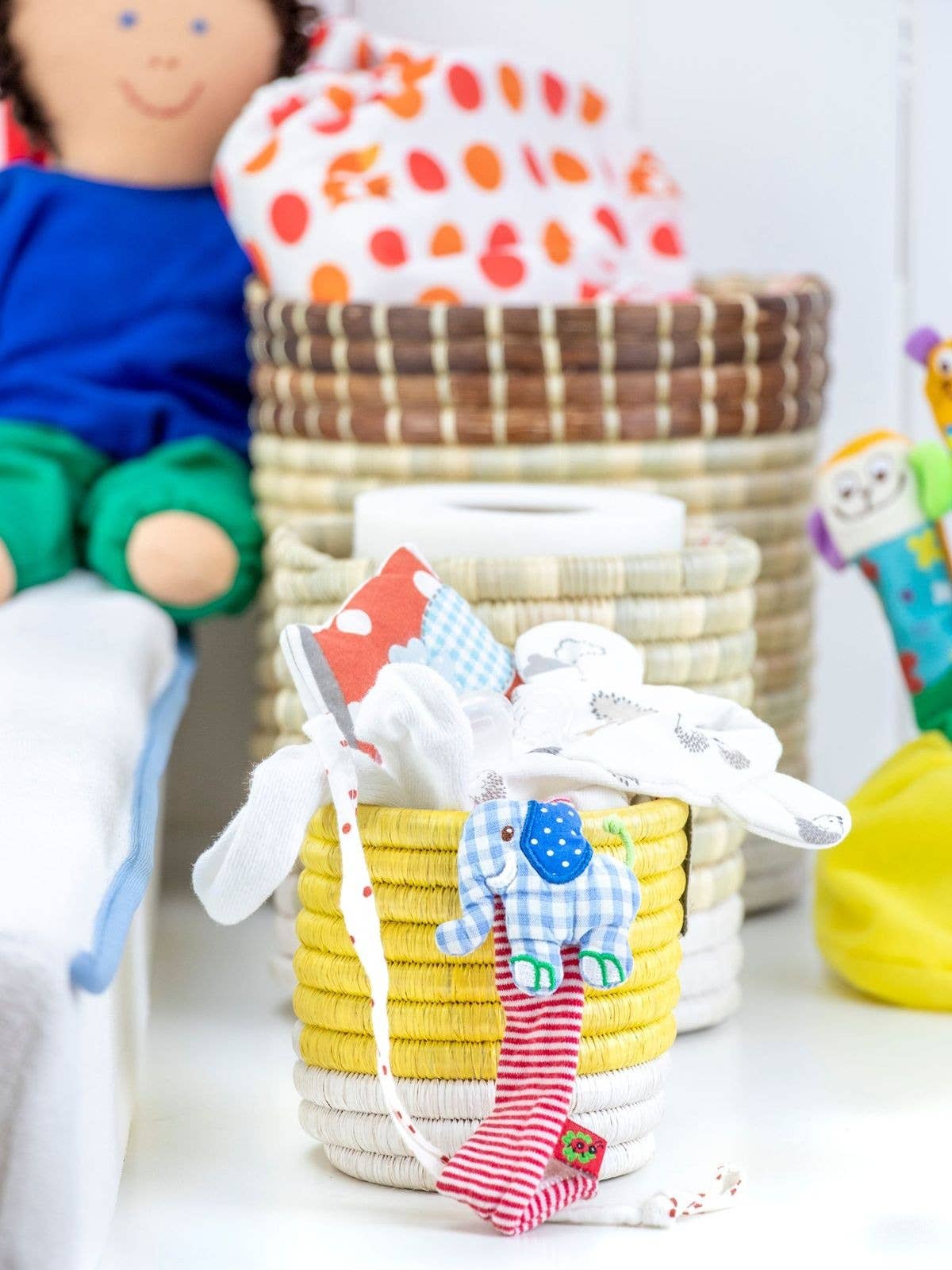 WomenCraft - Wholesale Basket - Katakuru Storage Basket & Planter | Colour Block Design | UY2