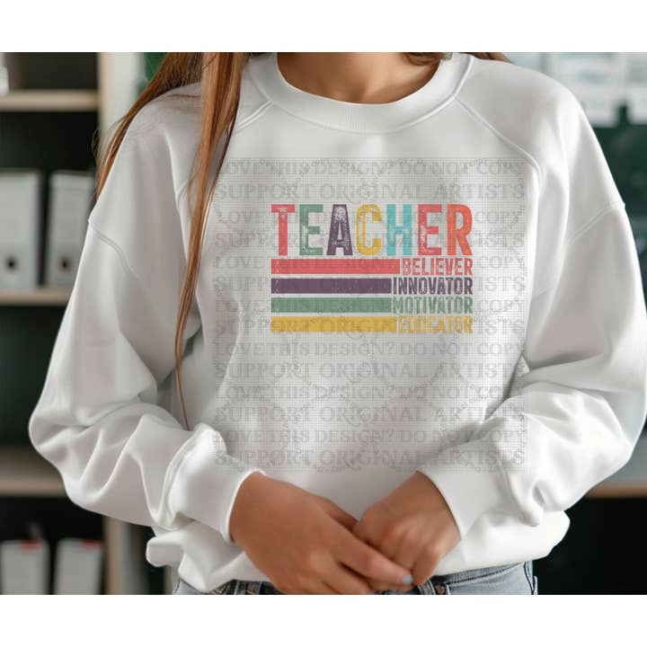 5608 - Insegnante credente innovatore motivatore educatore *DTF per la vendita all'ingrosso da parte di It's Transfer Time