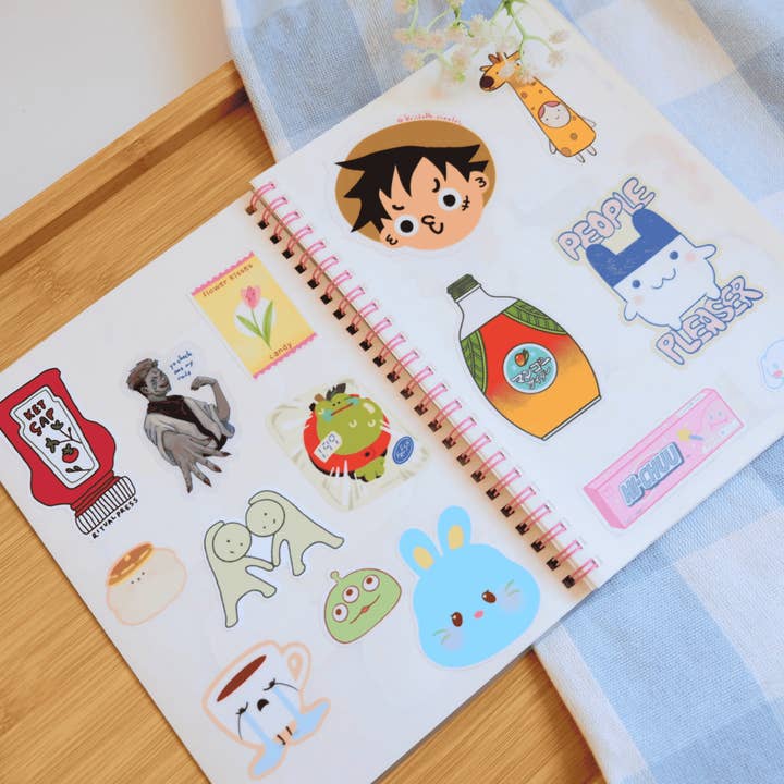 byUme Co. - Wholesale Notebook - Pink Blob-Themed Reusable Sticker Book1