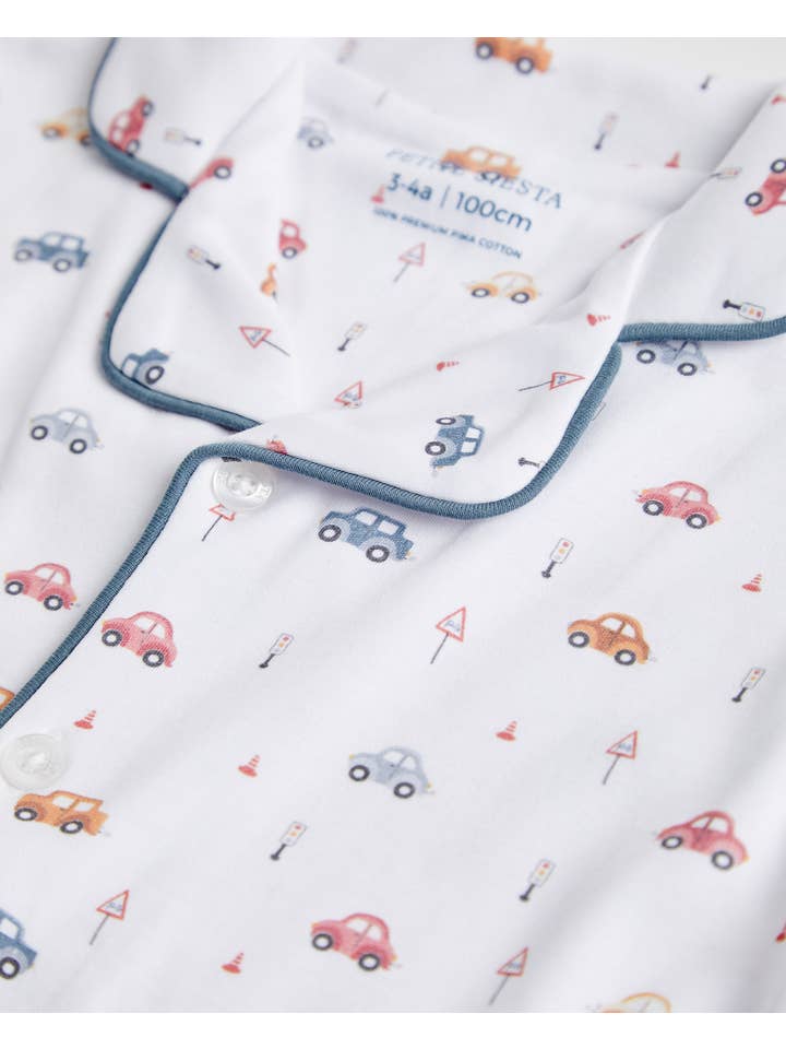 Petite Siesta - Wholesale Sleepwear Set - Kids - Kids Pajama Shirt Cars1