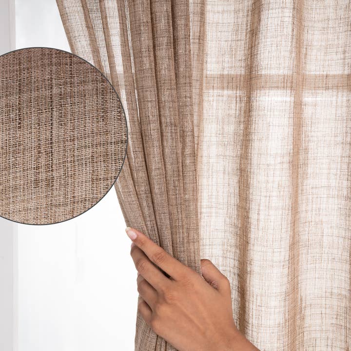 D'Moksha – Großhandel Vorhang – Vorhang aus Kunstjute aus Flachs | Set aus 2 Paneelen