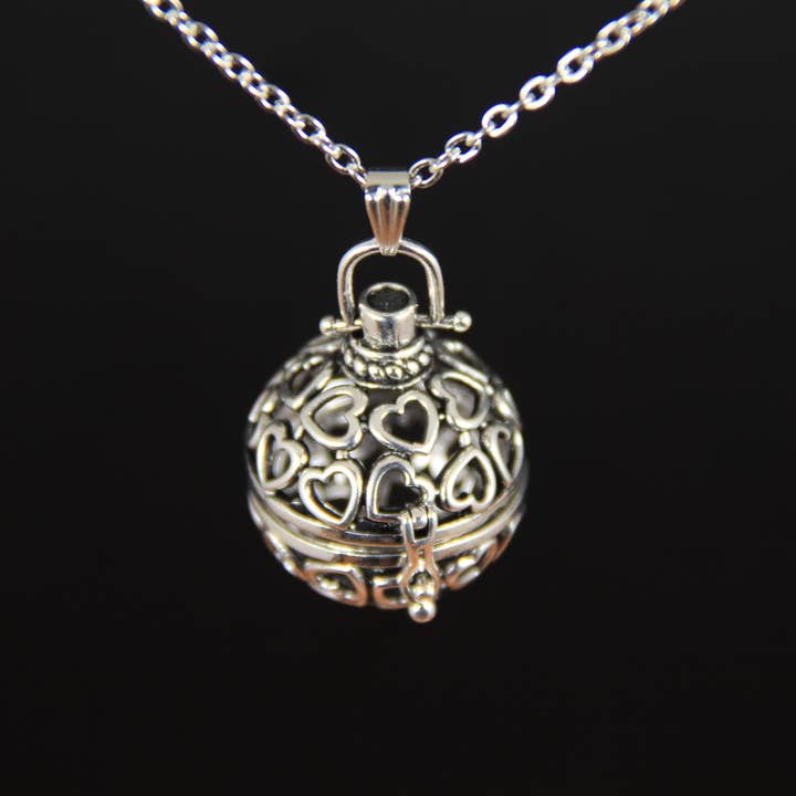 Hjerte medaljon hemmeligt brev halskæde 3D sfære vedhæng gave for engroshandel hos SomeBijoux4You