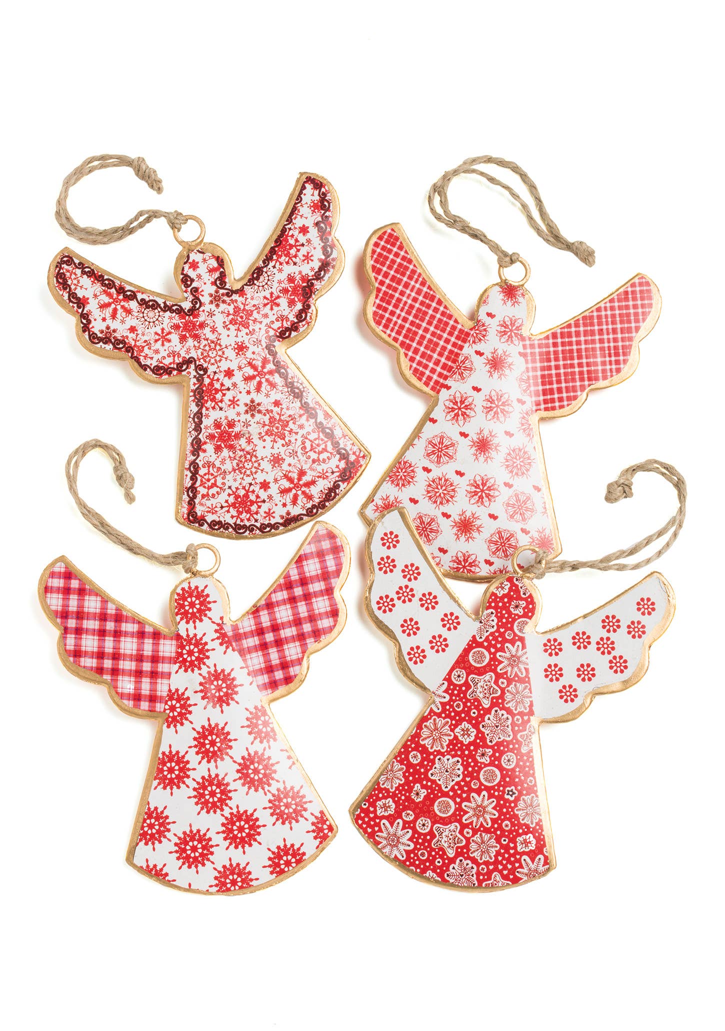 Namaste - Wholesale Christmas decoration - Hanging Angel Decoration - Red & White1