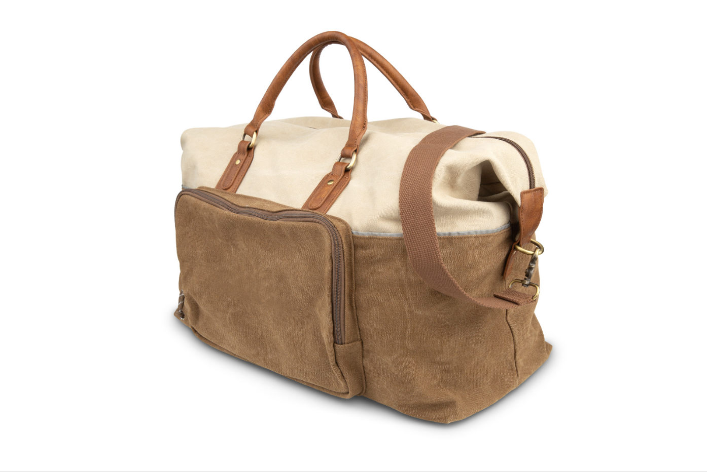 Weddingstar Inc. - Wholesale Weekender Bag - Unisex - Large Canvas Weekender Travel Bag - Brown1