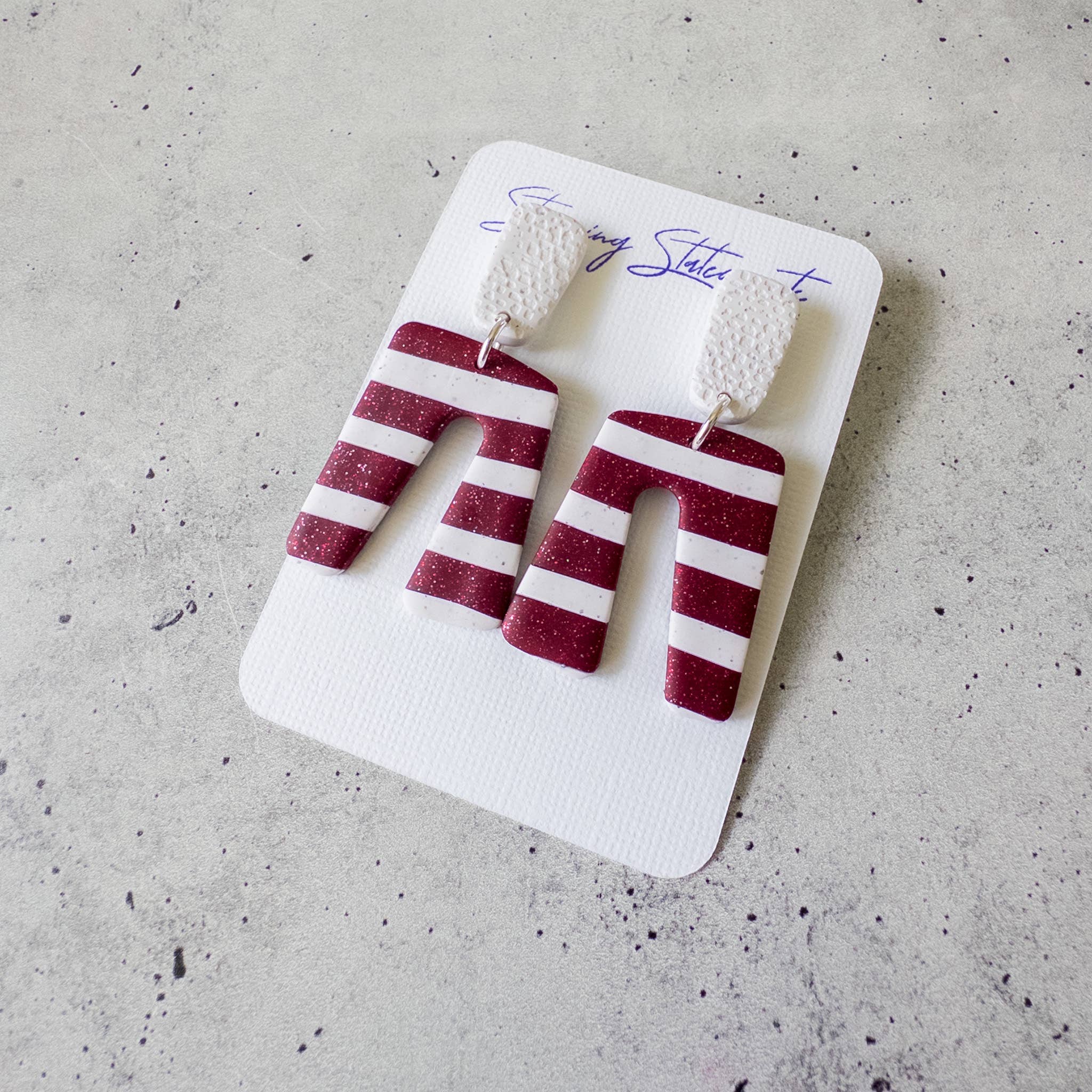 Stunning Statements - Wholesale Dangle Earrings - Brynn Gameday School Spirit Clay Earrings7