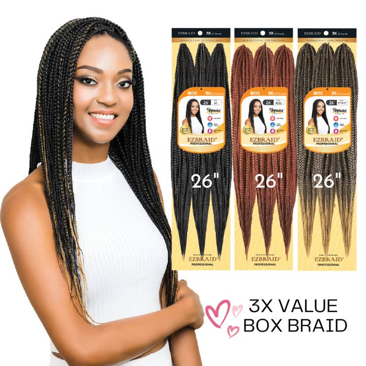 Box Braid Professional 26" - 3X Value Pack for wholesale by EZBRAID UK