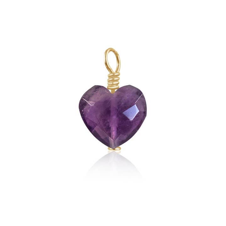 Amethyst Crystal Heart Pendant for wholesale by Luna Tide