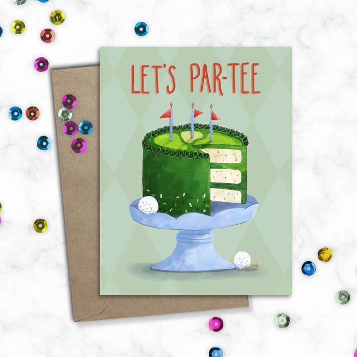 Carte d'anniversaire - Golf pour la vente par Katie Stack Illustrates