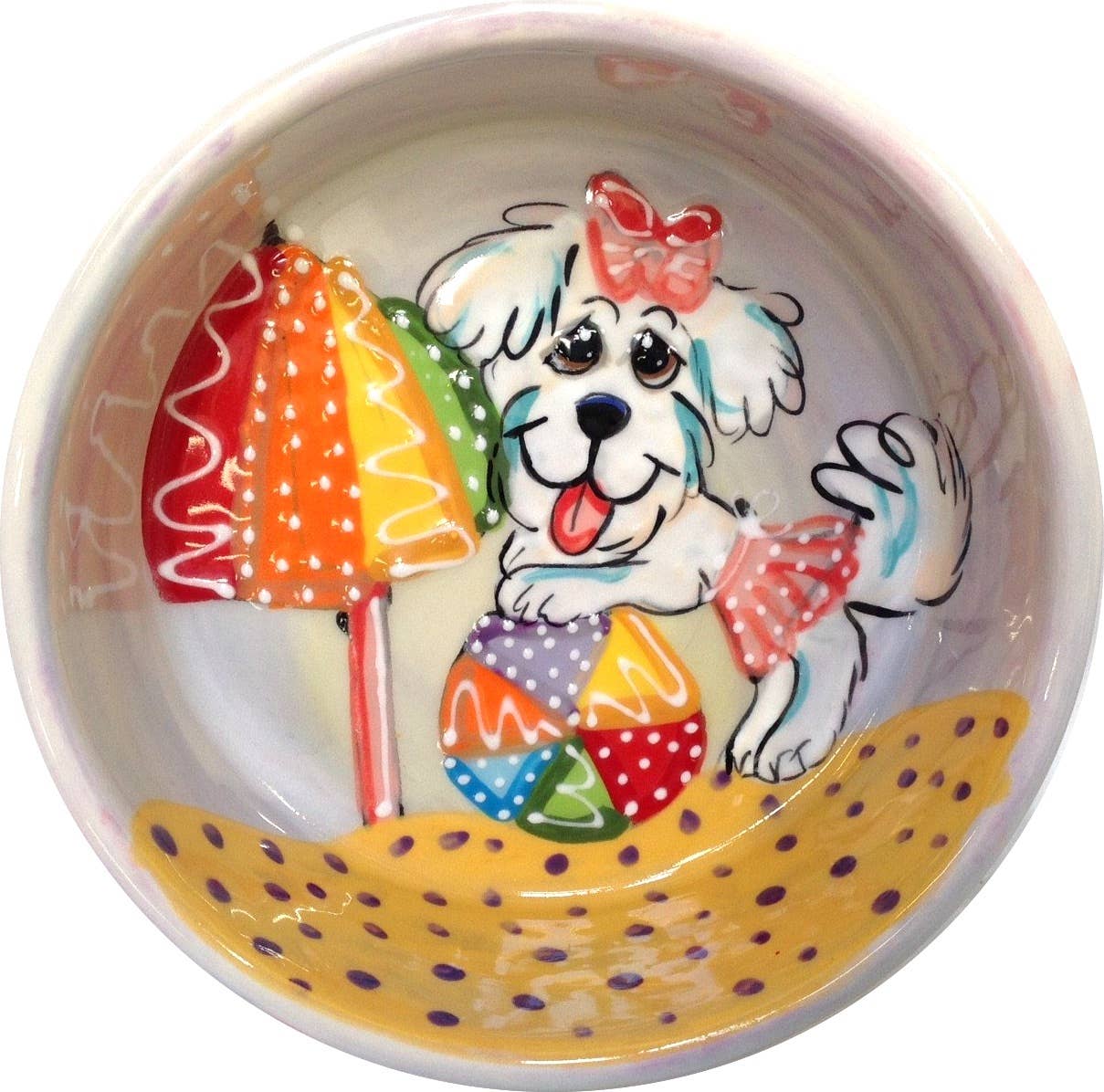 Faux Paw Productions – Großhandel Futternapf – Katze/Hund – Maltesisch | Hundenapf aus Keramik, handbemalt1