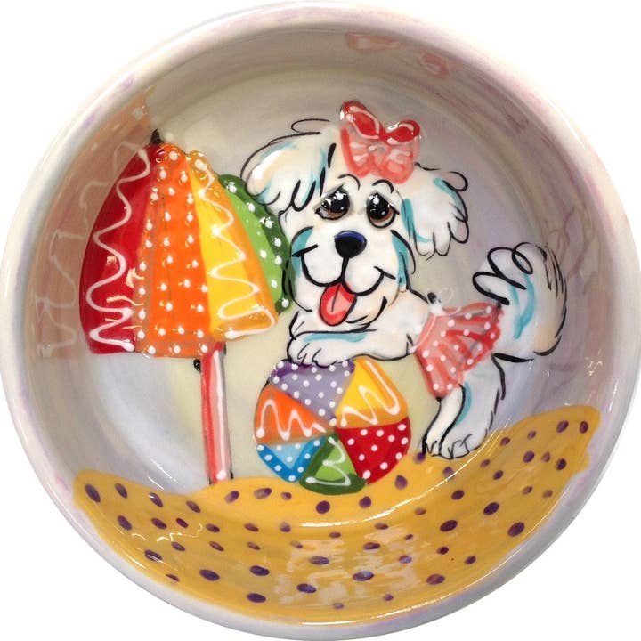 Faux Paw Productions – Großhandel Futternapf – Katze/Hund – Maltesisch | Hundenapf aus Keramik, handbemalt1