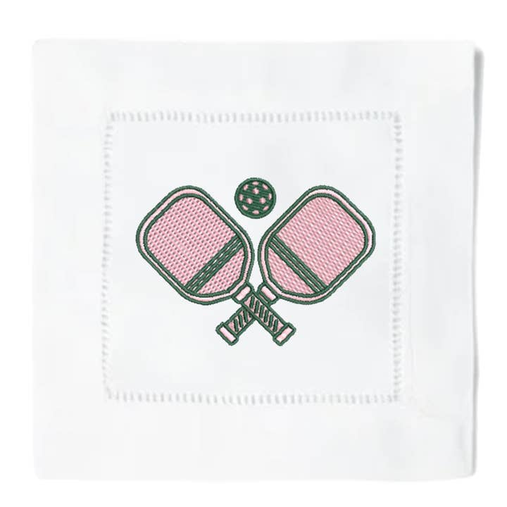 Serviettes à cocktail Preppy Pickleball pour la vente par Blythe Embroidery Co.